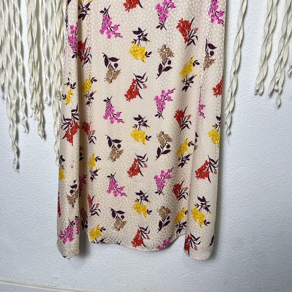 Ann Taylor NWT Ivory Floral Print Silky Mini Dress Size 2 - Picture 4 of 15